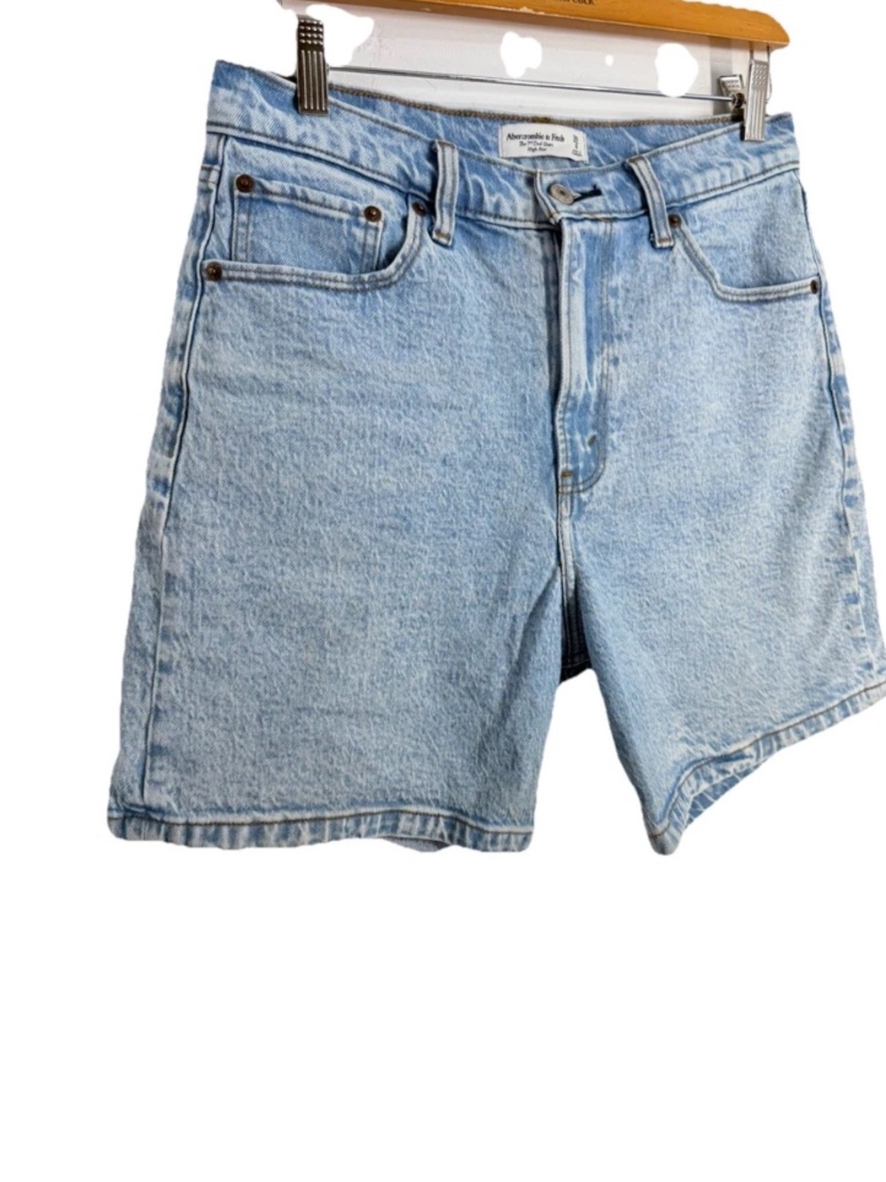 Abercrombie and Fitch curve love the dad short 7" high rise denim shorts Size 8 - Picture 11 of 14